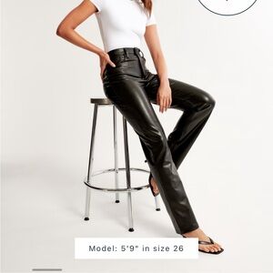 Abercrombie vegan leather 90s straight pants